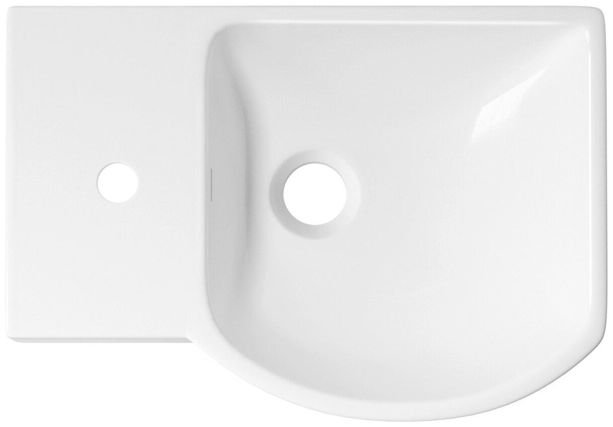 Подвесная/накладная раковина для ванной комнаты Wellsee WC Area 151808000, ширина умывальника 45 см, цвет глянцевый белый - фотография № 3