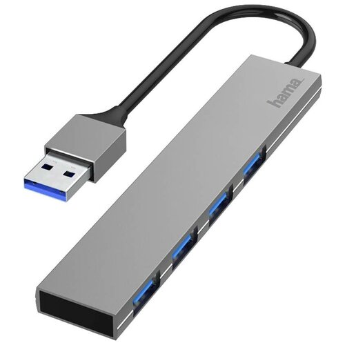 Разветвитель USB 3.0 Hama H-200114 4порт. серый