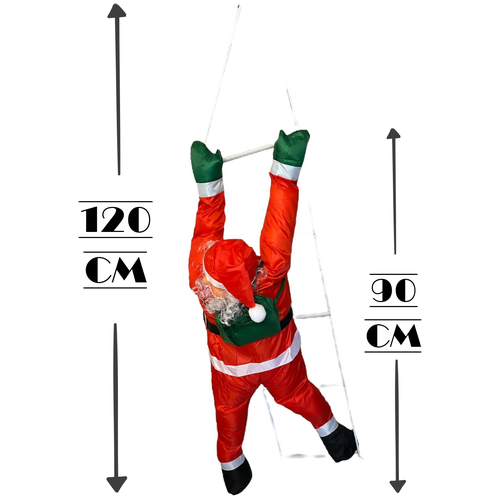 Дед мороз на лестнице / новогодний декор / игрушка / дед мороз с подарком