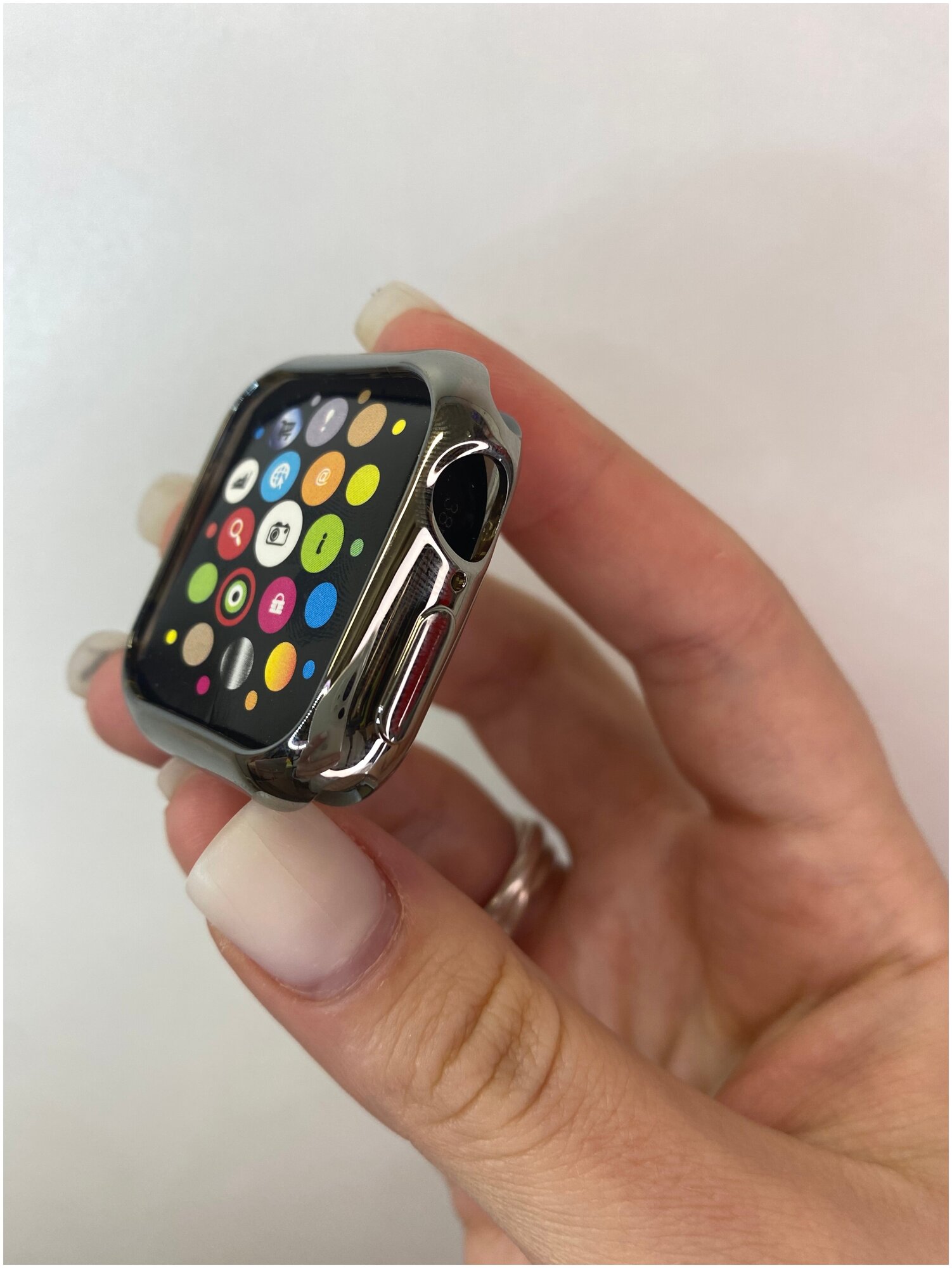 Силиконовый чехол/корпус для Apple Watch 42mm серебро