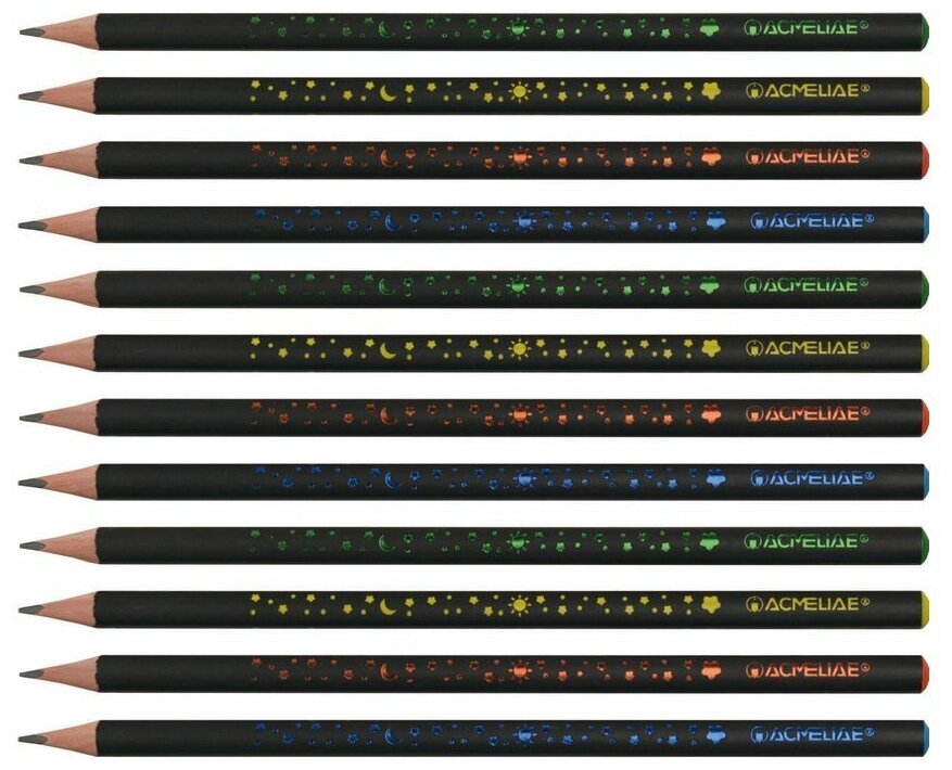 Карандаш чернографитный простой HВ ACMELIAE, 12шт