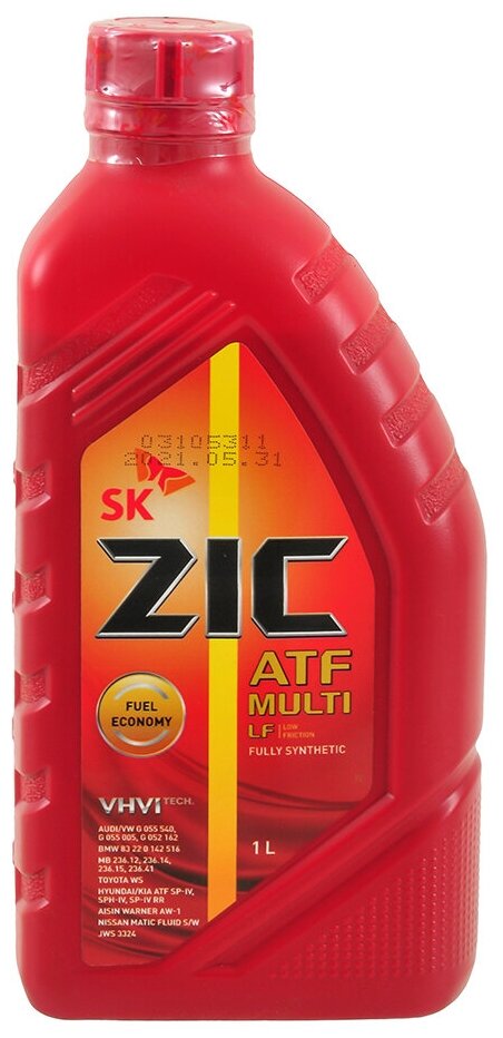 Масло трансмиссионное zic 1л синтетика atf multi lf