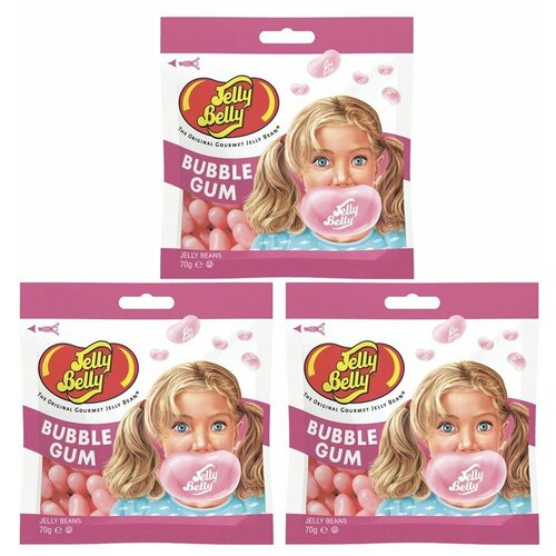 Конфеты Jelly Belly Bubble Gum (вкус жевательной резинки) 70 гр. (3 шт.)