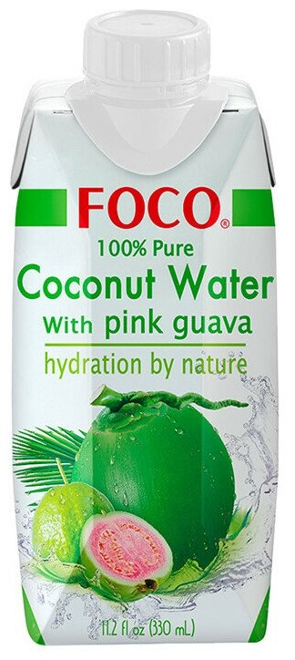FOCO Кокосовая вода с розовой гуавой, 330 мл, FOCO - фотография № 7