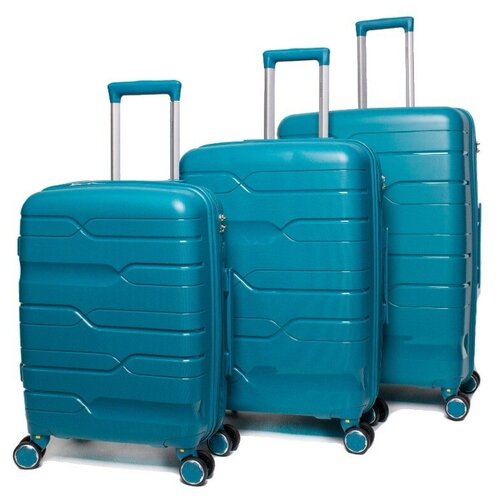 Impreza Happy – Набор чемоданов с расширением и съемными колесами бирюзового цвета