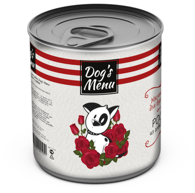 Dog`s Menu 340 г консервы для взрослых собак ростбиф из говядины и рубца 1 шт