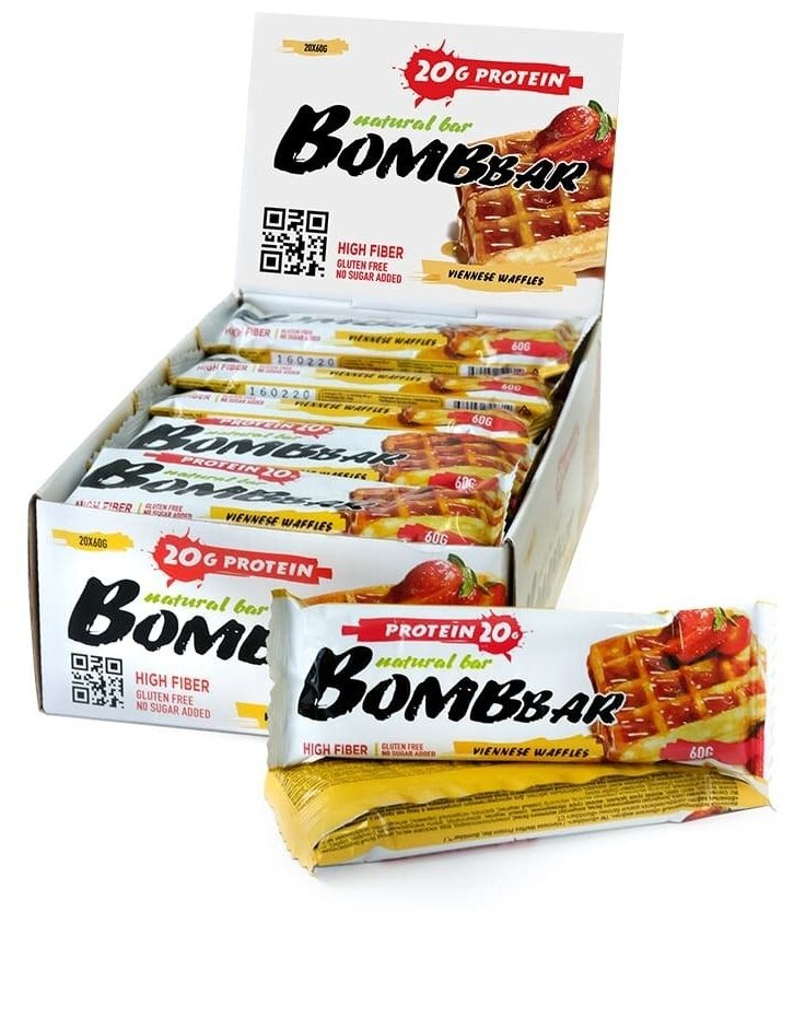 BOMBBAR Протеиновый батончик 60г (20шт коробка) (Венские вафли)