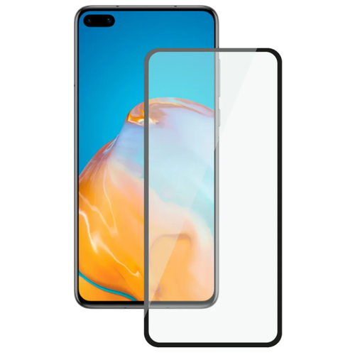 Защитное стекло на Huawei P40 Pro/P40 Pro +, полный клей, черный, X-CASE