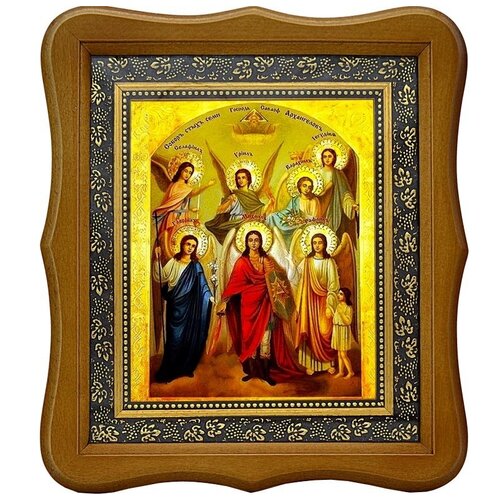 Собор семи Святых Архангелов Божьих. Икона на холсте. небесные селёдочки