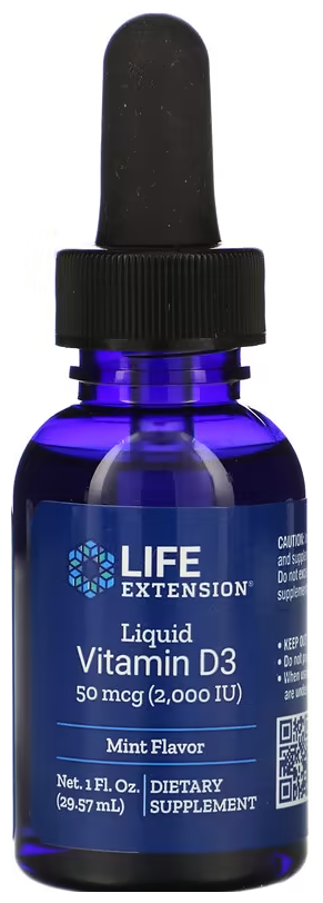 Life Extension Витамин D3 жидкий 2000 удобно отмерять по каплям