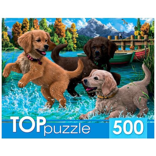 Пазл 500 элементов. Игривые щенки. TOPpuzzle игривые щенки