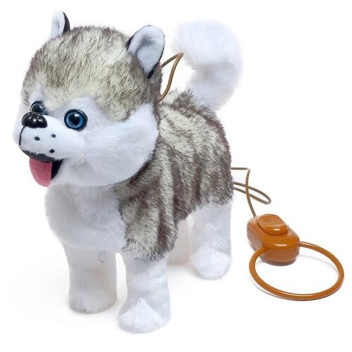 Интерактивная собака «Мой хаски» ходит, лает, поёт песенку, виляет, хвостиком интерактивная игрушка собака хаски на поводке