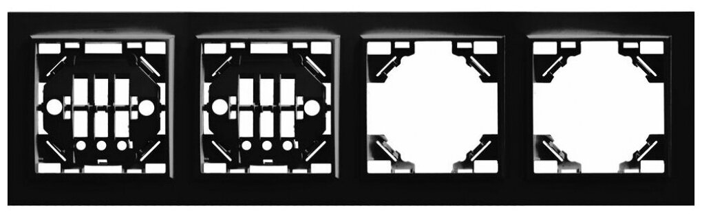 Рамка четырехместная горизонтальная серия Эрна PFR00-9004-03 черный