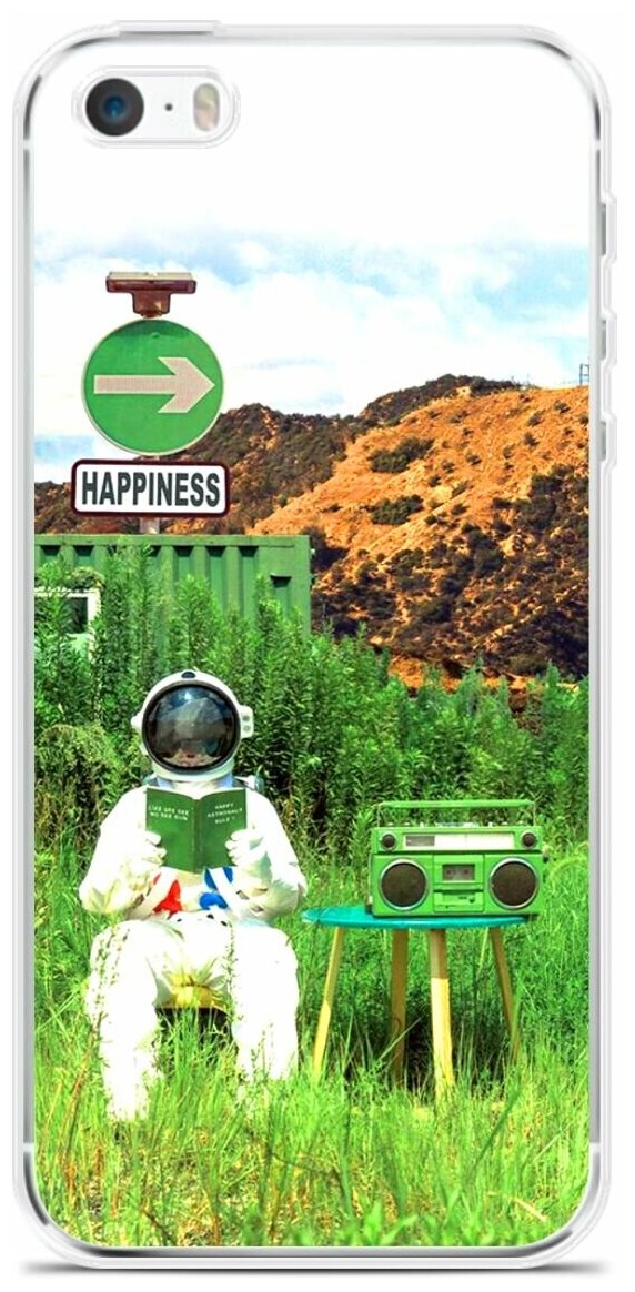 Силиконовый чехол на Apple iPhone 5/5s/SE Астронавт 8 / для Эпл Айфон 5/5C/CE