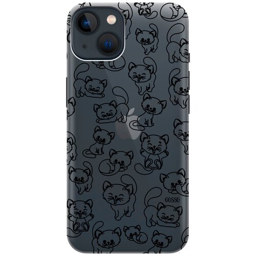 Силиконовый чехол на Apple iPhone 14 Plus / Эпл Айфон 14 Плюс с рисунком Cute Kitties чехол книжка на apple iphone 14 plus эпл айфон 14 плюс с рисунком cute kitties золотистый