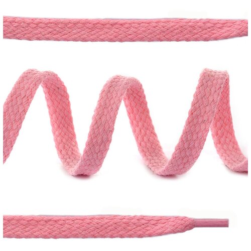 Шнурки плоские 12мм х/б дл.150см цв.010 розовый (10 комп)