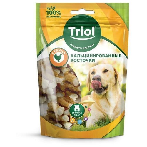 Лакомство Triol Кальцинированная Косточка с курицей для собак, 70г, 6 шт.