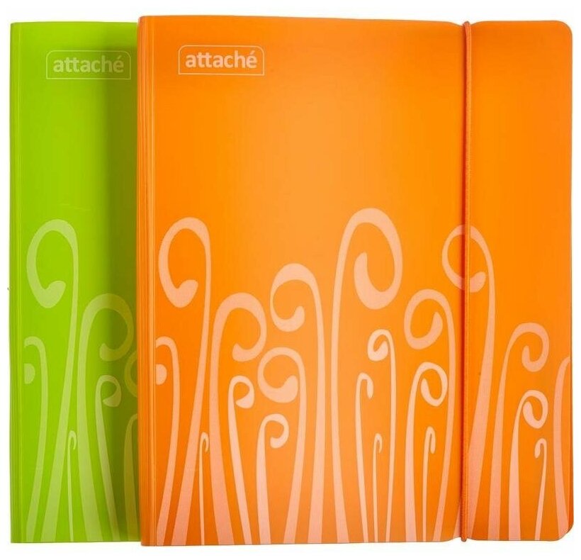 бизнес-тетрадь Attache Fantasy, А5, 120 листов, в клетку, пласт обл, с разд, оранжевый - фото №3