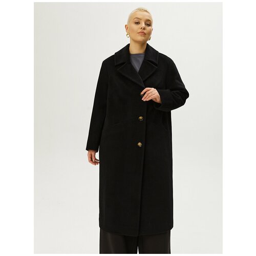Пальто-кокон  4FORMS демисезонное, силуэт свободный, средней длины, размер 64 EU, черный