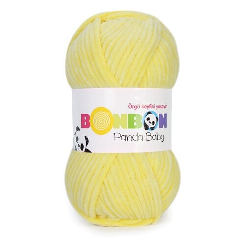 Пряжа плюшевая Bonbon Panda Baby 100г/120м, 100% полиэстер - 2 шт, цвет: 3093 желтый