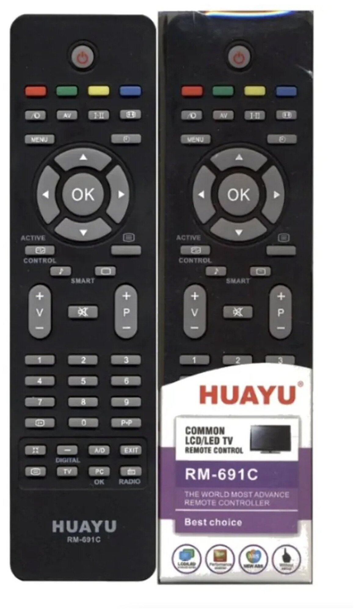 Пульт Huayu для Philips RM-691C for TV корпус RC-2034302/01 универсальный пульт - фото №6