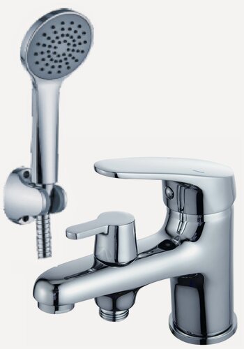 Изображение товара Смеситель на борт ванны Diadonna D80-114124 на одно отверстие, картридж 40 мм, хром, крепление гайка