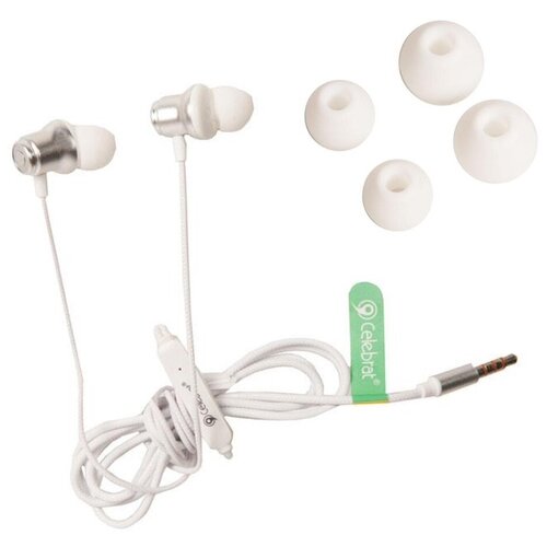 Наушники Celebrat D5 внутриканальные микрофон кнопка ответа кабель 12м белый 77600₽