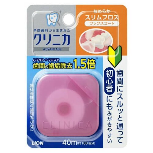 LION Clinica Sponge Floss зубная нить, утолщенная 1,5 мм, длина 40 метров