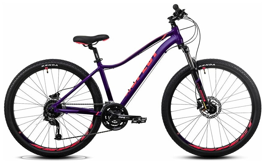 Велосипед женский горный с колесами 27.5" Aspect Aura фиолетово-розовый, алюминиевая рама 14,5" 2022 год
