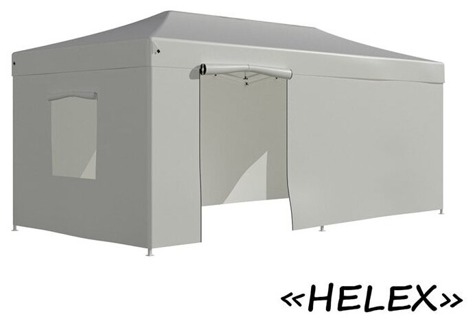 Тент-шатер садовый быстро сборный Helex 4360 3x6х3м полиэстер белый - фотография № 9