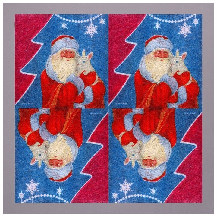 Салфетки бумажные однослойные "Дед Мороз", 24*24 см, набор 20 штук 9111682 - фотография № 2