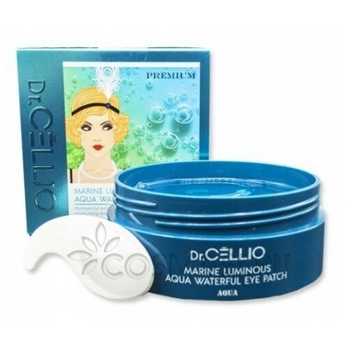 Гидрогелевые патчи с гиалуроновой кислотой Dr.Cellio Marine Luminous Aqua Waterful Eye Patch 60 шт.