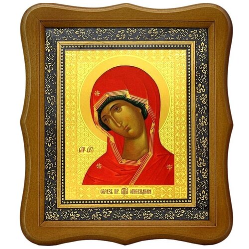 Огневидная икона Божьей Матери на холсте.