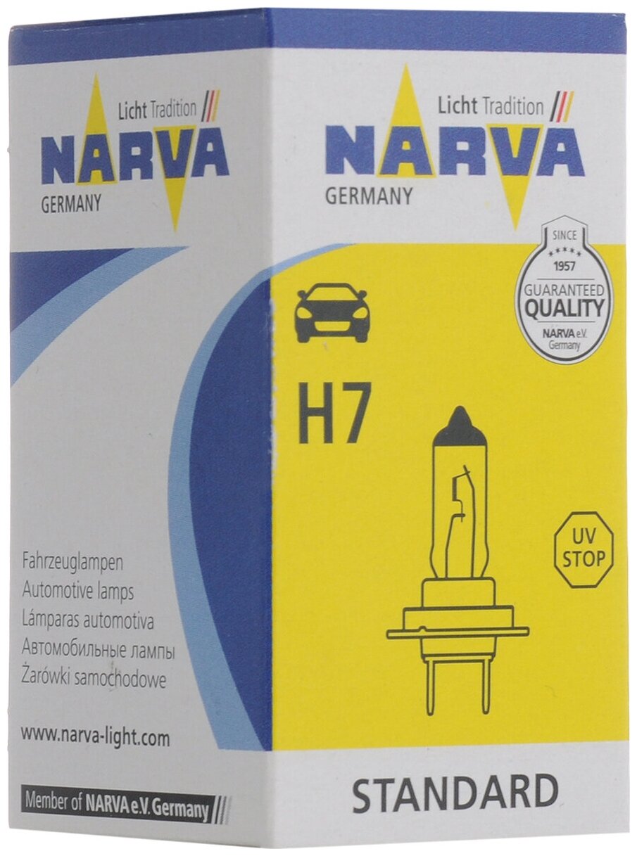 Лампа автомобильная галогенная Narva Standart N-48328 H7 55W PX26d 1 шт.