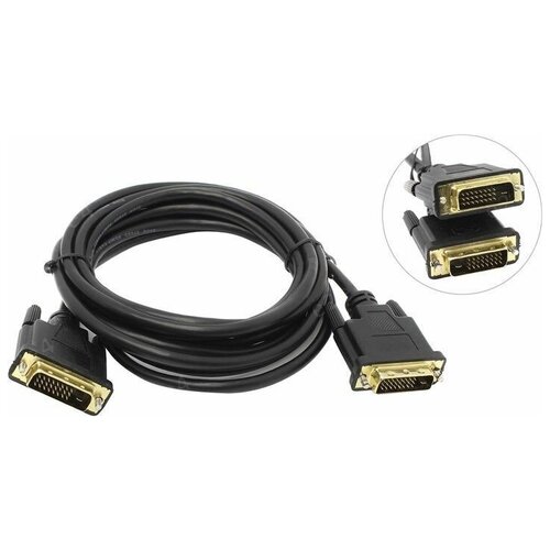 Кабель DVI DVI-D (m) - DVI-D (m),(25M-25M) BEHPEX, GOLD , ферритовый фильтр , 3м, черный кабель dvi dvi d m dvi d m 25m 25m behpex gold ферритовый фильтр 3м черный