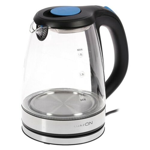 Чайник электрический Luazon LSK-1802 стекло 18 л 1500 Вт подсветка чёрно-синий 308800₽