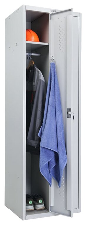 Шкаф для одежды ПРАКТИК Стандарт LS 21-50 серый полуматовый (RAL 7038) - фотография № 4