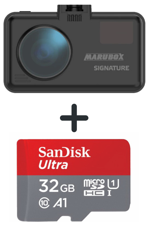 Видеорегистратор с радар-детектором Marubox M550R + SanDisk microSDHC UHS-I 32Gb (120mb/sec)