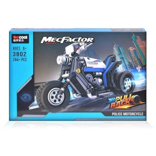 конструктор technique техник technic полицейский мотоцикл инерционный winner 1272 550 деталей Конструктор/ Техника/ Мотоцикл с инерционным механизмом/ 284 детали/ для мальчика