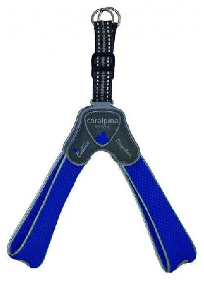 Cortina Harness CINQUETORRI мягкая шлейка для собак "Супер Комфорт", 25-35 см, неоновый синий - фотография № 4