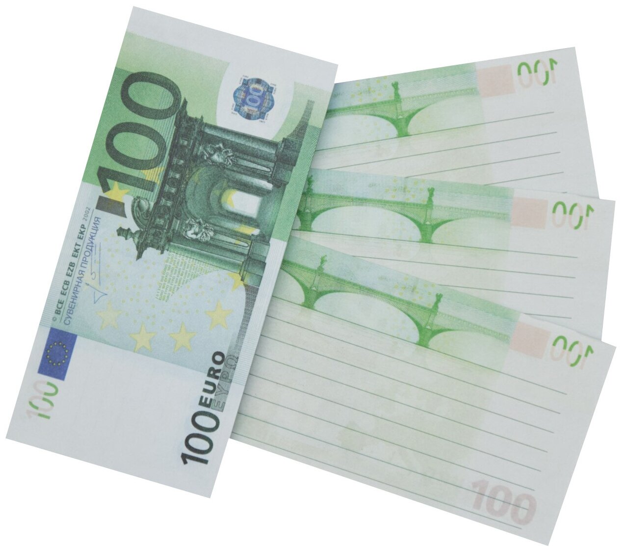 Блокнот для записей пачка 100 евро