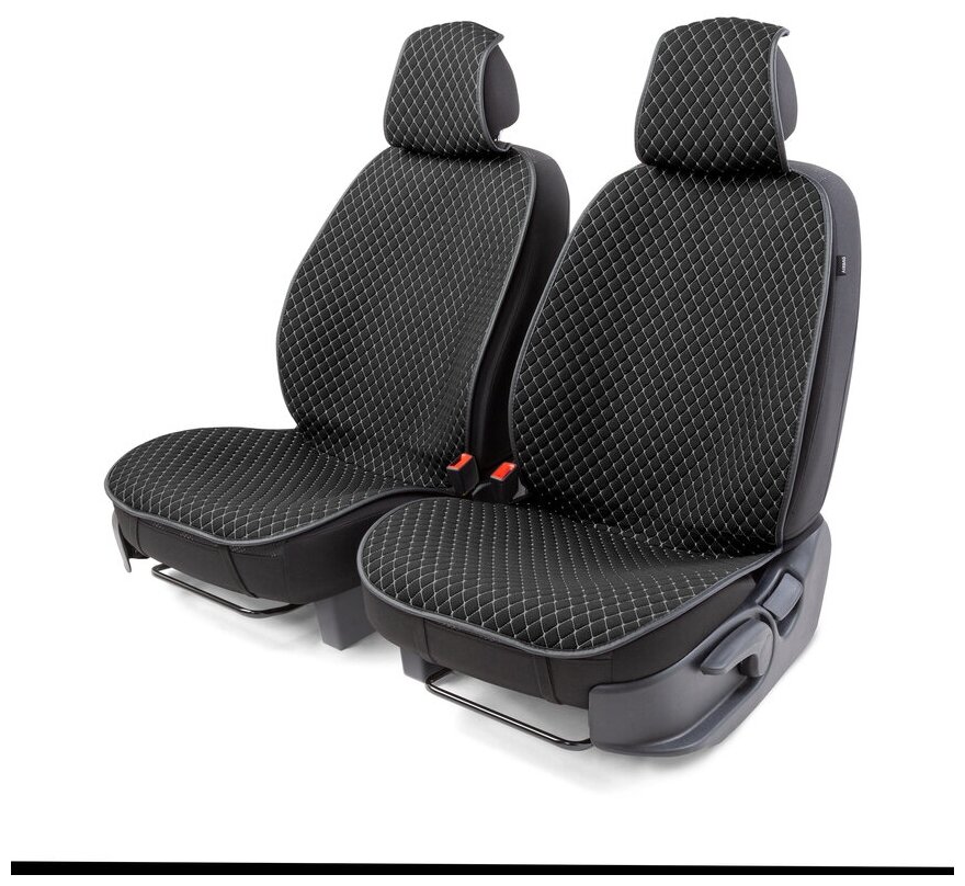 Накидки на передние сиденья "Car Performance", 2 шт, fiberflax CUS-1052 BK/GY