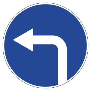 Дорожный знак 4.1.3 "Движение налево", типоразмер 3 (D700) световозвращающая пленка класс Iа (круг)