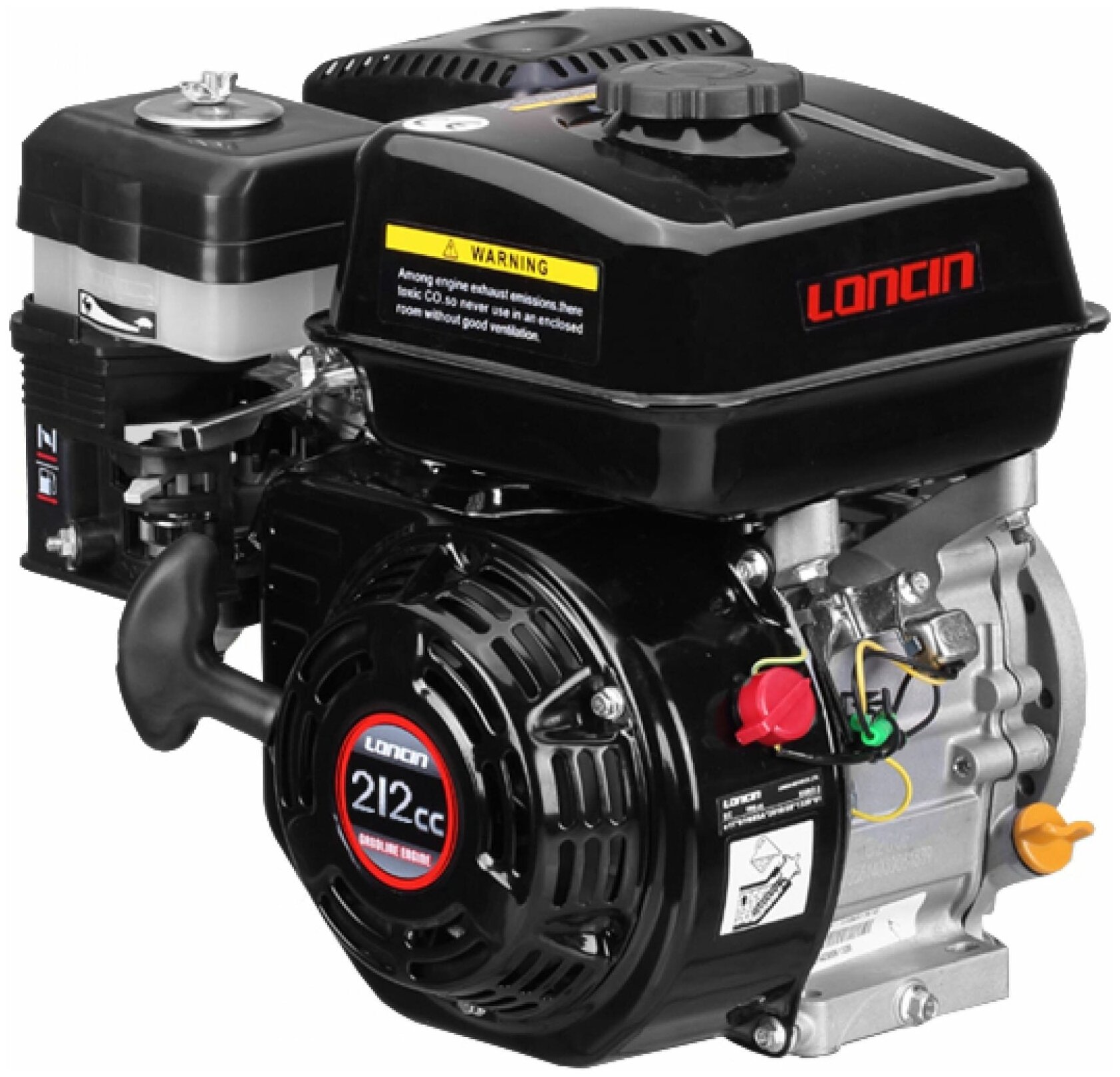 Двигатель бензиновый Loncin LC 170F-2 (R type) D19 (7л. с, 212куб. см, вал 19мм, ручной старт)