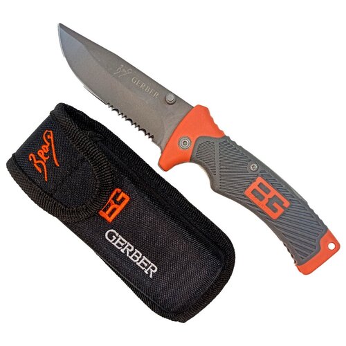 Нож складной в чехле Gerber Bear Grylls с серрейтором нож gerber гербер bear grylls беар гриллс compact fixed blade