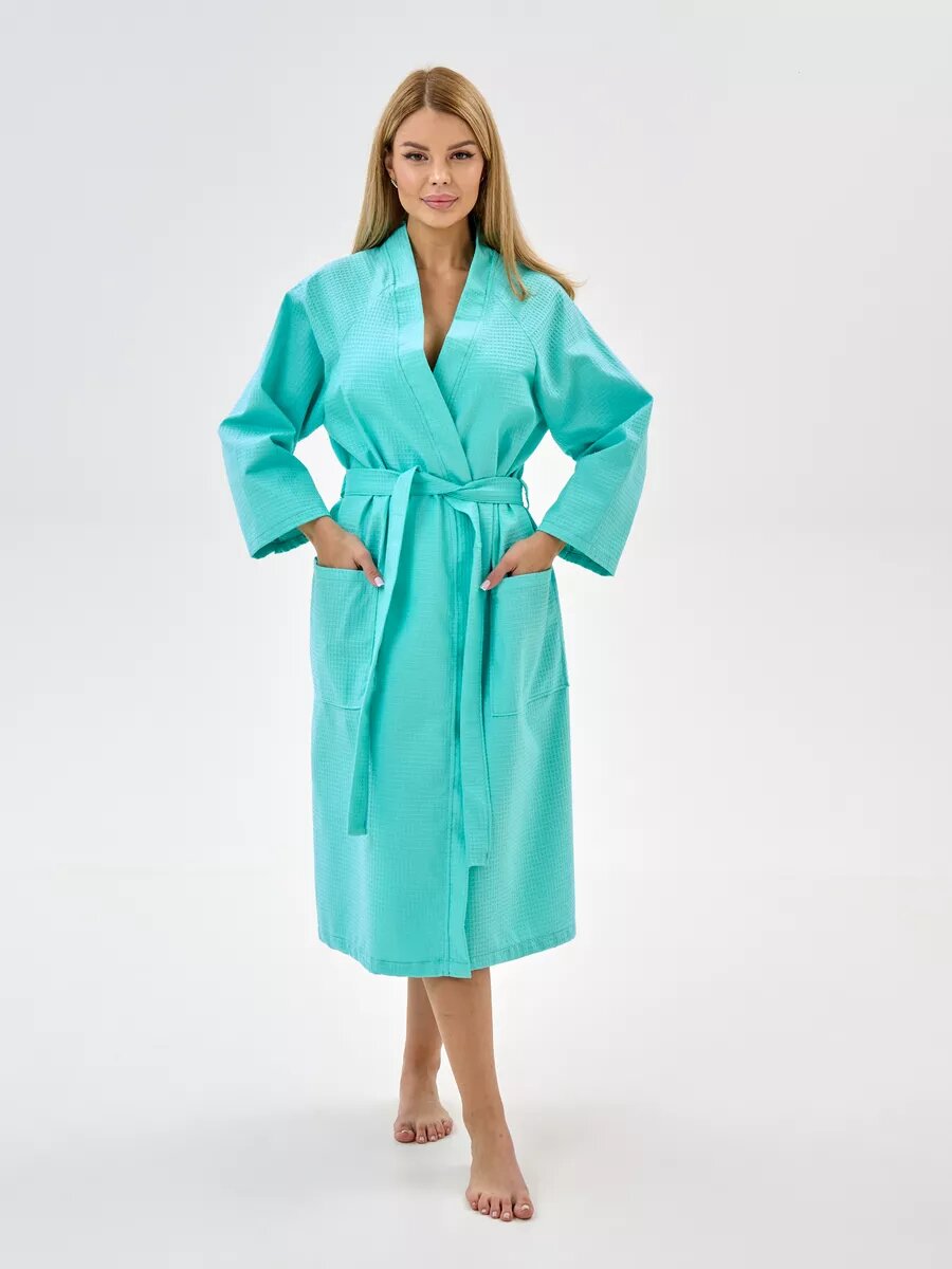 Халат TEXTILEPRO Базовая коллекция, размер XL, голубой — фото 1