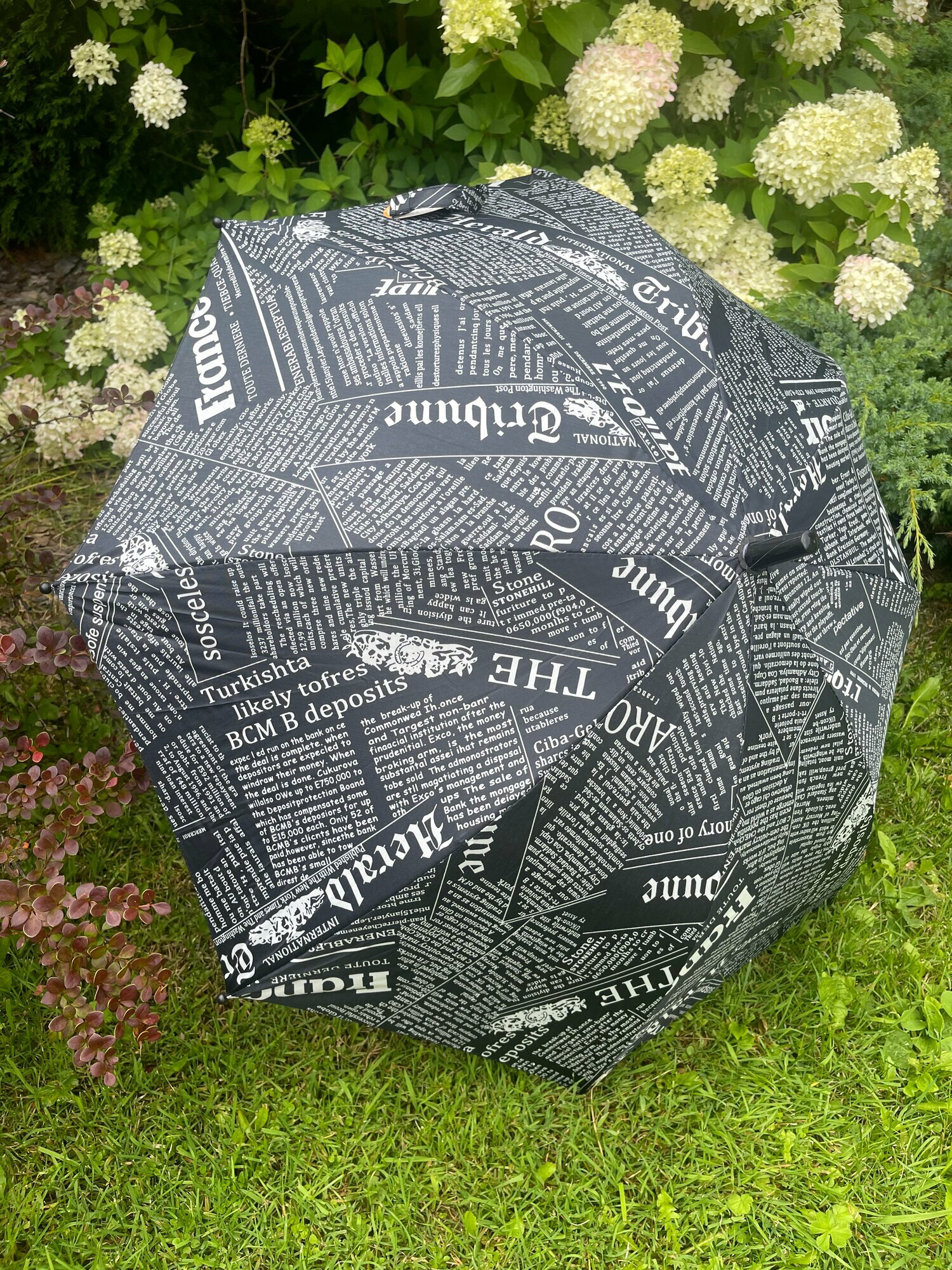 Зонт-трость  черный/белый