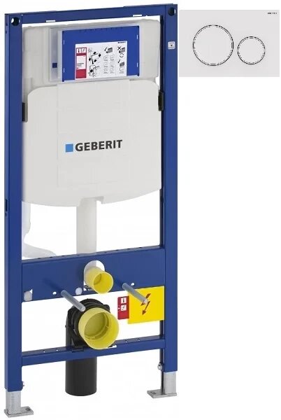Инсталляция для унитаза Geberit Duofix Sigma 20 111.300.00.5 + 111.815.00.1 + 115.882.11.1 с кнопкой смыва белый/белый матовый/белый