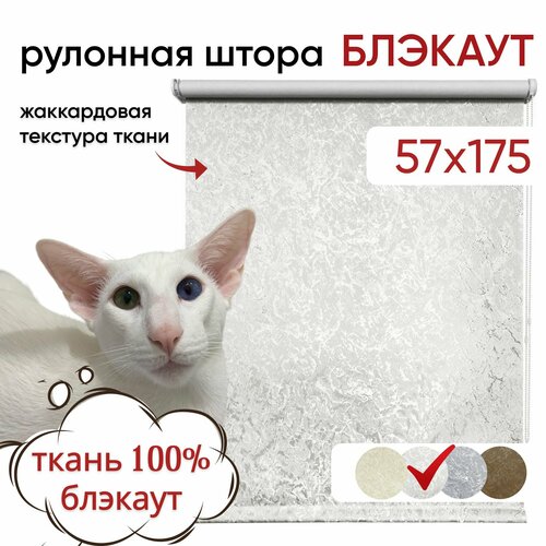фото Рулонная штора блэкаут 057х175 фрост белый уют