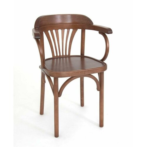 Стул кухонный деревянный Венский твердый с подлокотниками, цвет средний тон